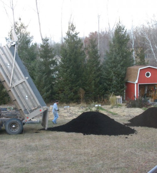 Two (of three) piles. Lots of work ahead of us...