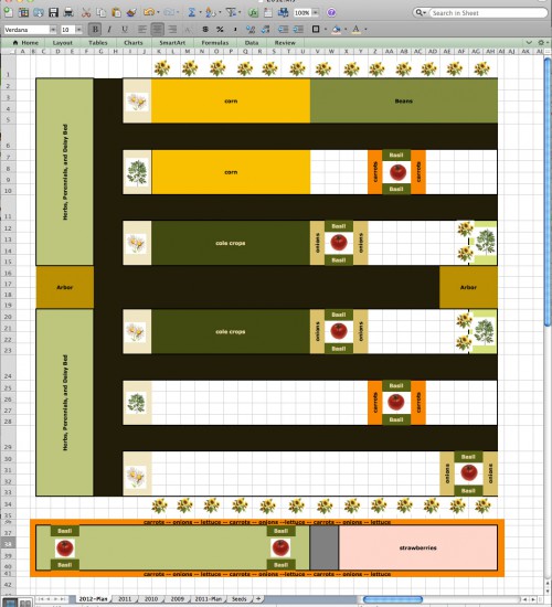 2012 Garden Mock-up in Excel